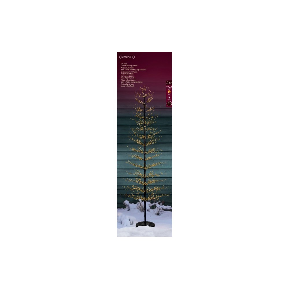 ALBERO NERO 2048 LED H.270 LUCE CALDA